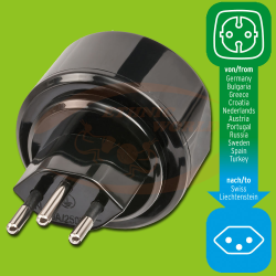 Adapter EU (F) - CH (M) Brennenstuhl