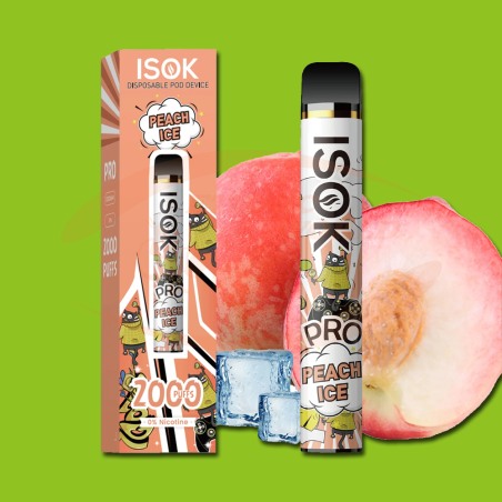 ISOK PRO 2000 Puffs 0 mg Peach Ice