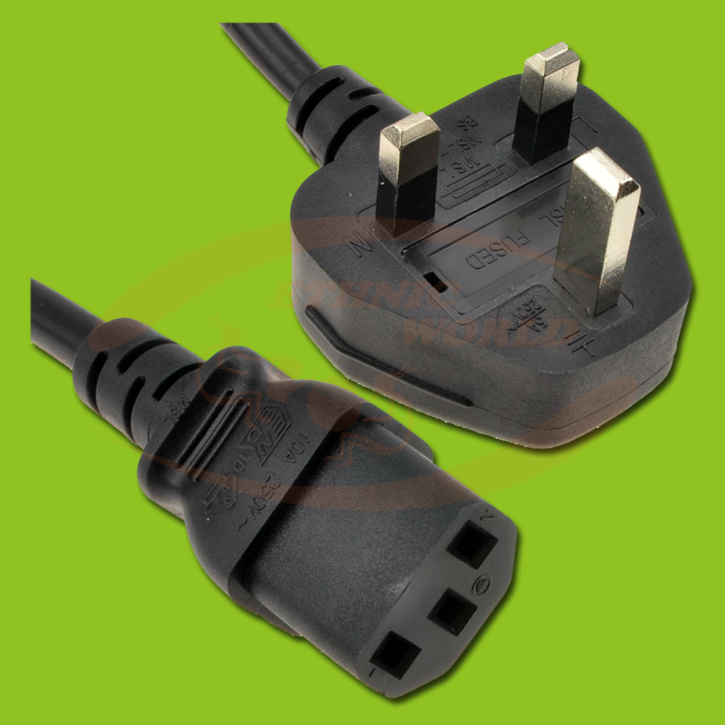 Stromkabel mit UK-Stecker (M) - IEC (F)