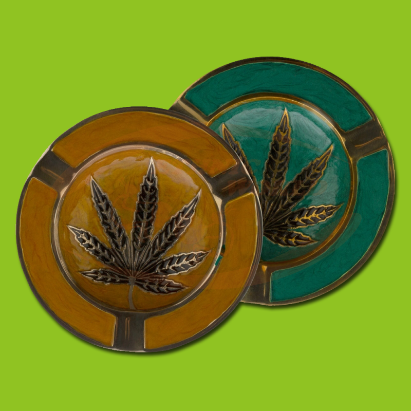 Aschenbecher aus Metall Leaf